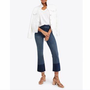 SPANX Cropped Flare Denim Size XS Medium Wash High Rise Pull On NWOT